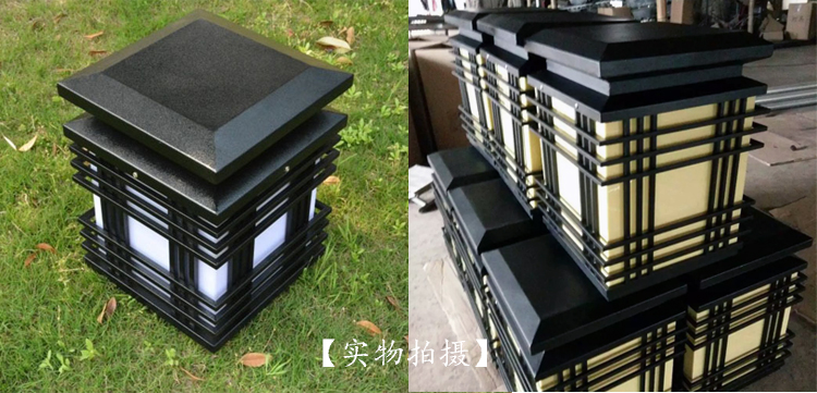 糖心VLOG污APP照明(QDZTD-001)户外方柱形大门柱头灯实拍效果展示图片