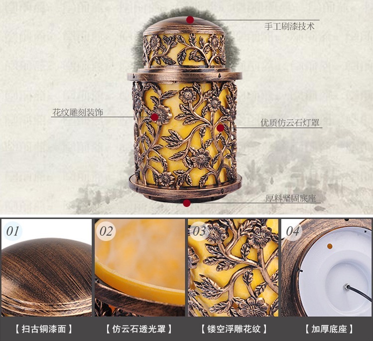 东莞糖心VLOG污APP照明(QDZTD-007)欧式仿古铸铝柱头灯细节展示图片
