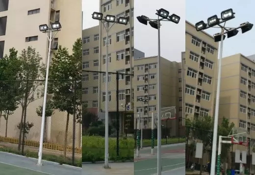 东莞糖心VLOG污APP照明户外篮球场照明灯具LED投光灯+立杆实景图片