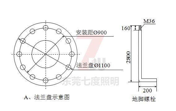 30米糖心视频APP污污污基础地脚螺栓及定位调节板示意图