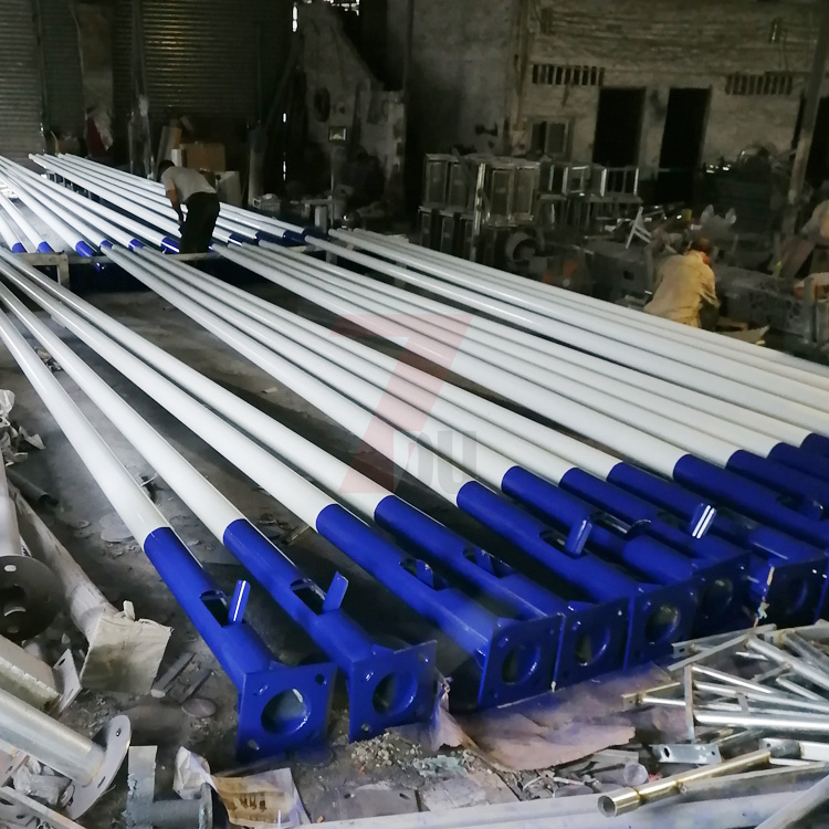 常规7米锥形Q235单臂糖心视频黄色入口生产实拍