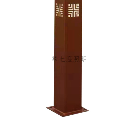 (QDJGDZ-032)3.5米LED小区公园方形中式糖心APP下载汅API免费新版下载入口柱底座法兰细节展示